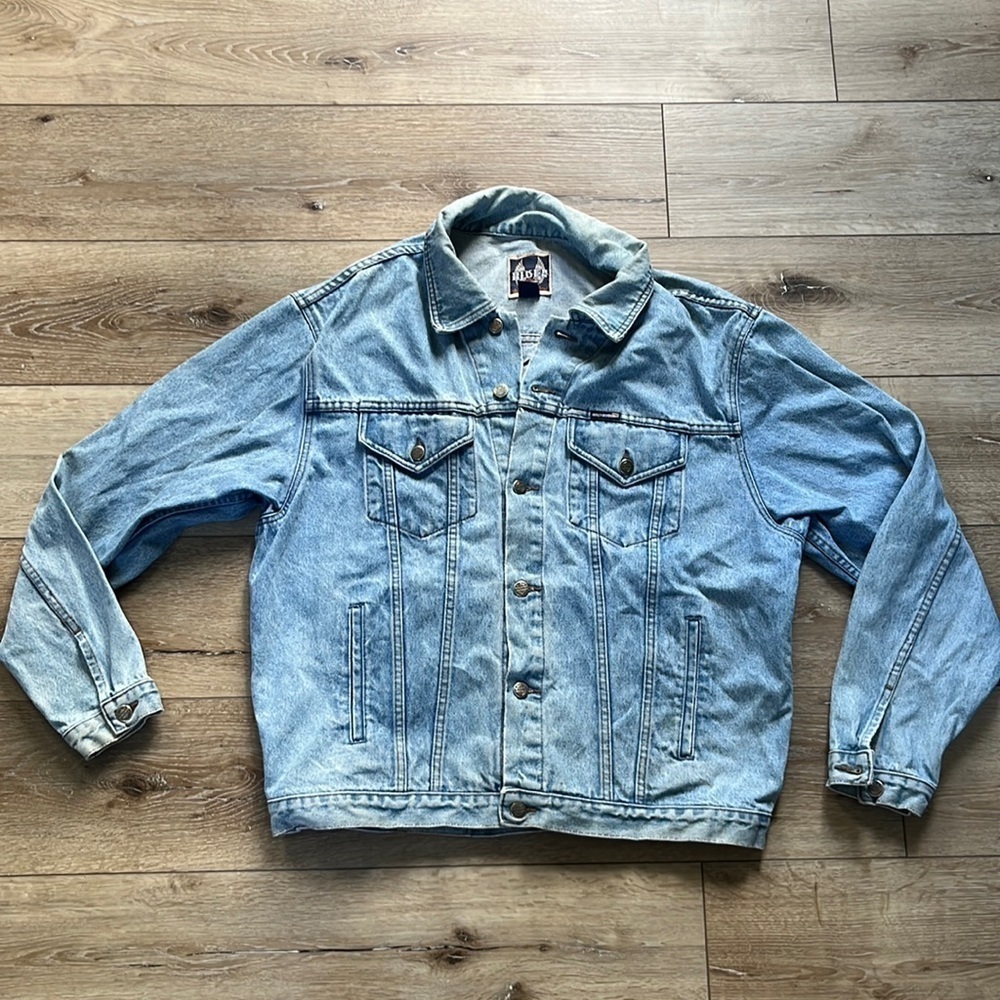 Vintage Harley Davidson Button Down Denim Jean Jacket Embroidered